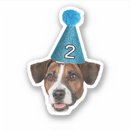Aangepaste Foto Waterdichte Vinyl Hond Mam Verjaar Sticker (Voorkant)