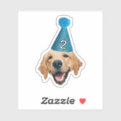 Aangepaste Foto Waterdichte Vinyl Hond Verjaardag Sticker (Vel)