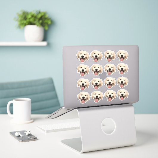 Aangepaste foto waterdichte vinyl Stickers (Laptop op bureau)