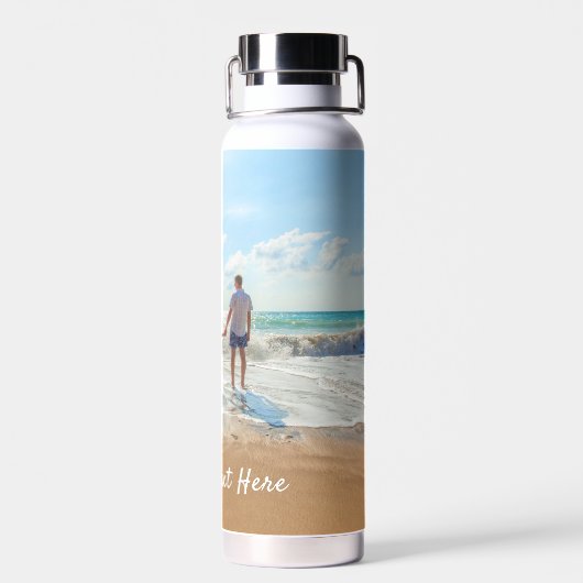 Aangepaste foto-waterflesje Uw foto's en tekst Waterfles (Achterkant)