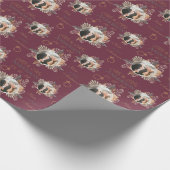 Aangepaste foto-Waterverf Floral Bride & Groom Cadeaupapier (Hoek)