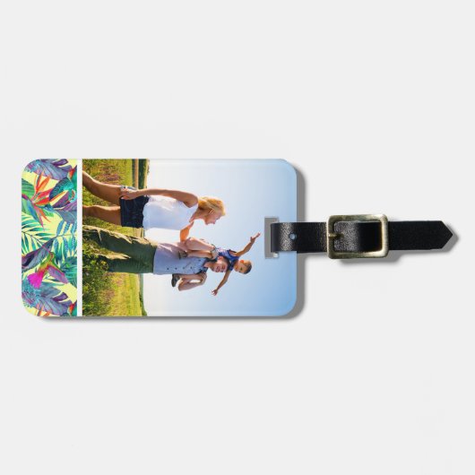 Aangepaste foto-Waterverf Humminvogels in de Oerwo Bagagelabel (Voorkant horizontaal)