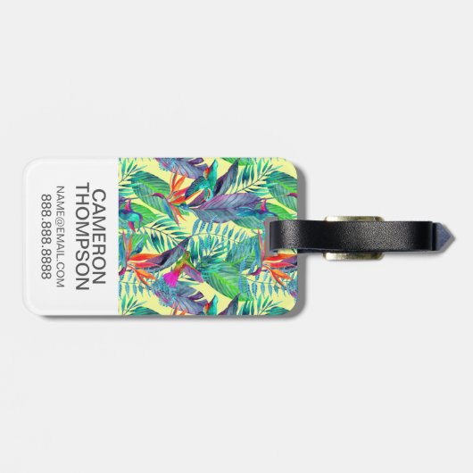 Aangepaste foto-Waterverf Humminvogels in de Oerwo Bagagelabel (Achterkant horizontaal)