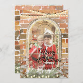 Aangepaste foto waterverf kerst raamwerk feestdagenkaart (Voorkant / Achterkant)