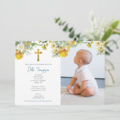 Aangepaste foto-Waterverf Roos Tuinjongen Baptisme Kaart (Staand voorkant)