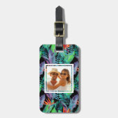 Aangepaste foto-Waterverf vogel van het paradijs Bagagelabel (Voorkant verticaal)