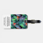 Aangepaste foto-Waterverf vogel van het paradijs Bagagelabel (Achterkant horizontaal)