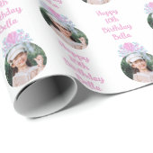 Aangepaste foto-Waterverf Zeemeermin kweekdag Cadeaupapier (Rol Hoek)