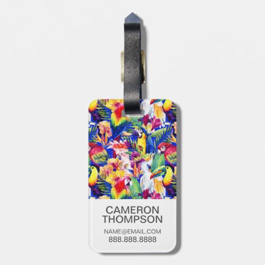 Aangepaste foto-Waterverven Bagagelabel (Achterkant verticaal)