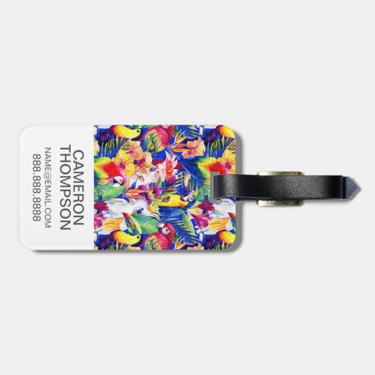 Aangepaste foto-Waterverven Bagagelabel (Achterkant horizontaal)