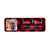 Aangepaste foto We hebben Red Plaid Retouradres ve Etiket (Voorkant)