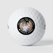 Aangepaste foto We houden van je papa Vaderdag Golfballen (Voorkant)