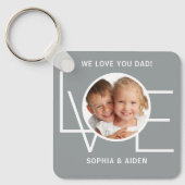 Aangepaste foto We houden van jou papa Vaderdag Gr Sleutelhanger (Voorkant)