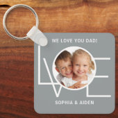 Aangepaste foto We houden van jou papa Vaderdag Gr Sleutelhanger (Voorkant)