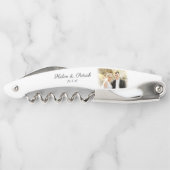 Aangepaste foto-weddenschap Groomsman Favor Kurkentrekker (Achterkant)