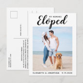 Aangepaste foto-weddenschap met honden aankondigingskaart (Voorkant / Achterkant)