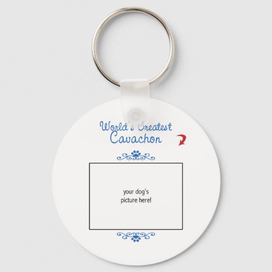 Aangepaste foto! Wereld grootste Cavachon Sleutelhanger (Voorkant)
