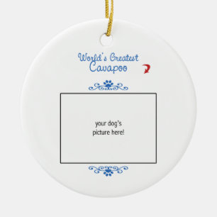 Aangepaste foto! Wereld grootste Cavapoo Keramisch Ornament