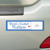Aangepaste foto! Wereld grootste Maltipoo Bumpersticker (Op auto)