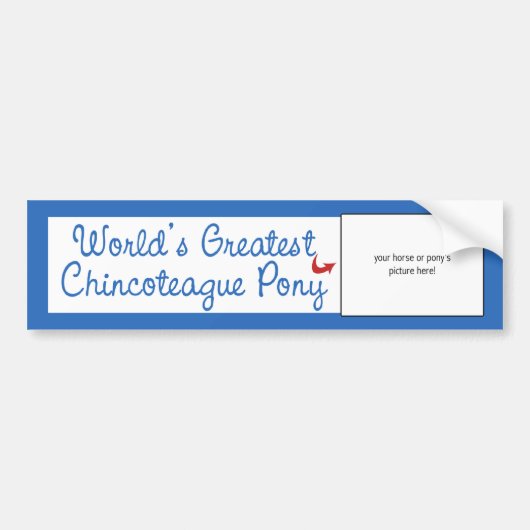 Aangepaste foto! Wereld grootste Pony in China Bumpersticker (Voorkant)