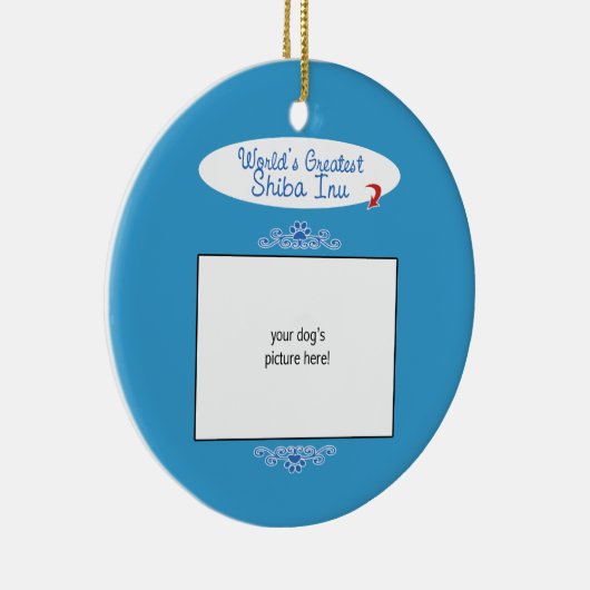 Aangepaste foto! Wereld grootste Shiba Inu Keramisch Ornament (Rechts)