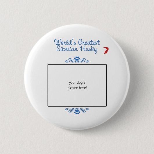 Aangepaste foto! Wereld grootste Siberiër Husky Ronde Button 5,7 Cm (Voorkant)