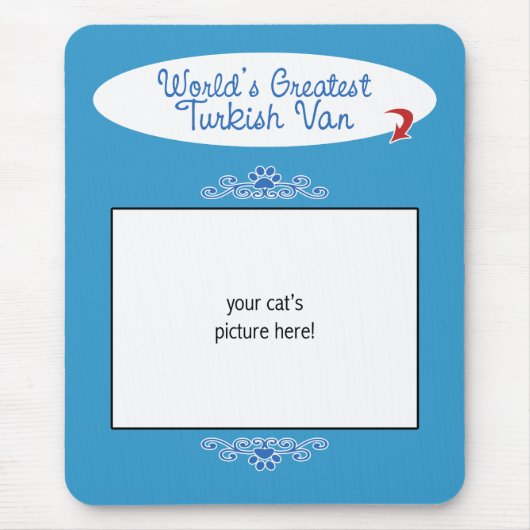 Aangepaste foto! Wereld grootste Turkse Van Muismat (Voorkant)