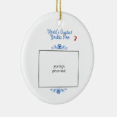 Aangepaste foto! Wereld in Greatest Yorkie Poo Keramisch Ornament (Rechts)