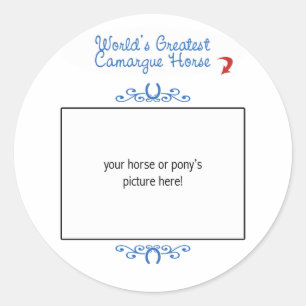 Aangepaste foto! Werelden Grootste Camargue paard Ronde Sticker