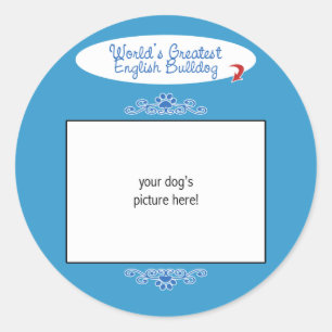 Aangepaste foto! Werelden Grootste Engelse Bulldog Ronde Sticker
