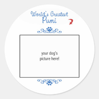 Aangepaste foto! Werelden grootste Pumi Ronde Sticker