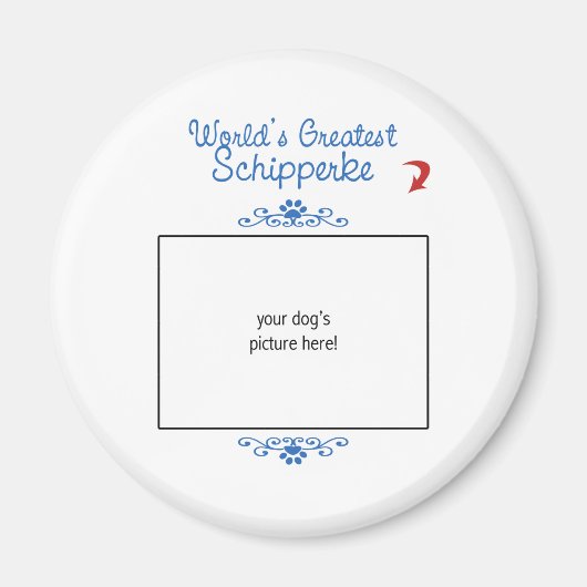 Aangepaste foto! Werelden Grootste Schipperke Magneet (Voorkant)