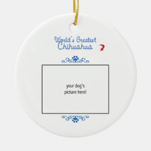 Aangepaste foto! Wereldwijd de grootste Chihuahua Keramisch Ornament
