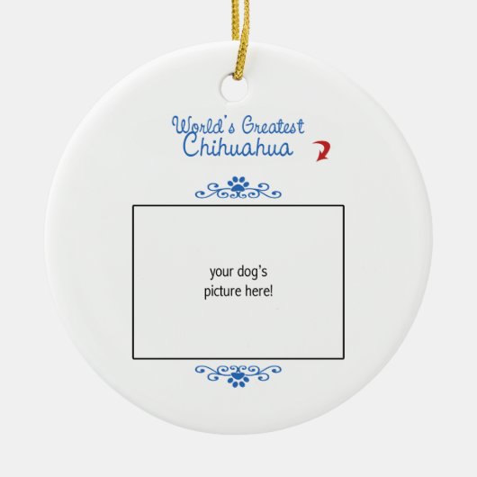Aangepaste foto! Wereldwijd de grootste Chihuahua Keramisch Ornament (Voorkant)