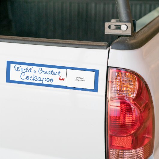 Aangepaste foto! Wereldwijd de grootste Cockapoo Bumpersticker (Op Truck)