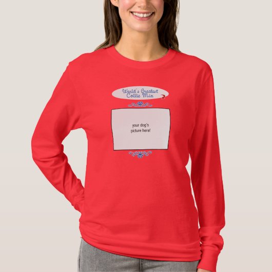 Aangepaste foto! Wereldwijd de grootste Collie Mix T-shirt (Voorkant)