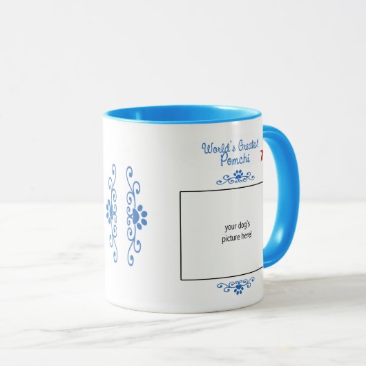 Aangepaste foto! Wereldwijd de grootste Pomchi Mok (Voorkant rechts)