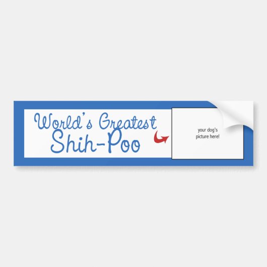 Aangepaste foto! Wereldwijd de grootste Shih-Poo Bumpersticker (Voorkant)