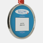 Aangepaste foto! Wereldwijde bergbeker Metalen Ornament (Rechts)