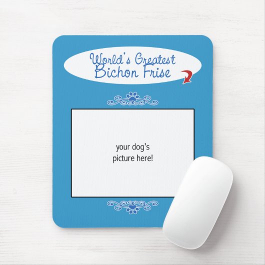 Aangepaste foto! Wereldwijde Bichon Frise Muismat (Met muis)