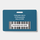 Aangepaste foto-werk-ID barcode logo naam personee Badge (Achterkant)