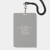 Aangepaste foto-werknemerspas bedrijfsbeveiliging  badge (Achterkant met lanyard)