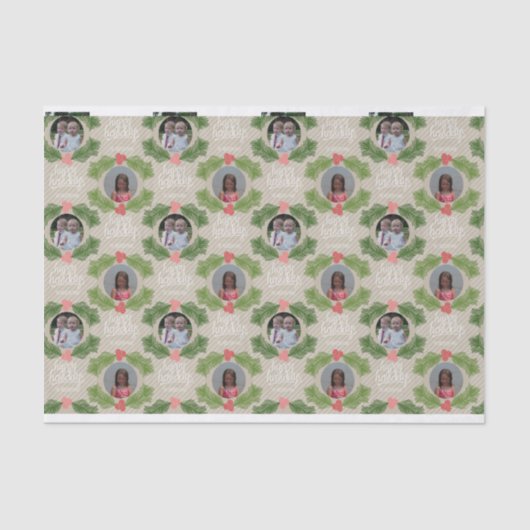 Aangepaste foto Whimsical kerstfeestdag groet Tissuepapier (Voorkant)