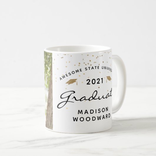 Aangepaste foto White Black Afstuderen Keepomwille Koffiemok (Voorkant rechts)