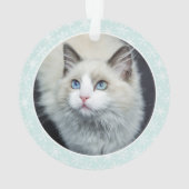 Aangepaste foto White Cat-kerstmis Ornament (achterkant)