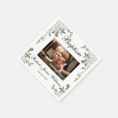 Aangepaste foto White Flowers Christening Baptisme Servet (Hoek)