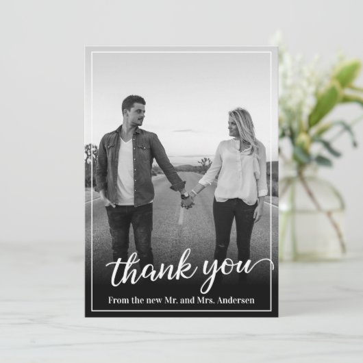 Aangepaste foto White Lijst Bedankt (Staand voorkant)