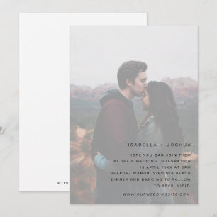 Aangepaste foto White Simple Weduwen Invitation Kaart
