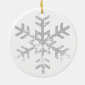 Aangepaste foto White Snowflake Keramisch Ornament (Achterkant)