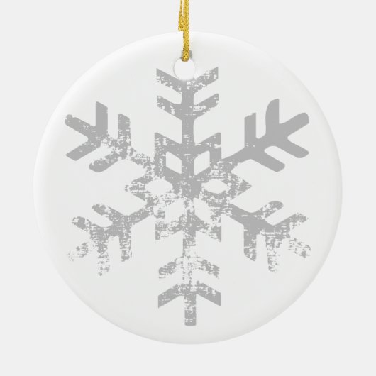 Aangepaste foto White Snowflake Keramisch Ornament (Achterkant)